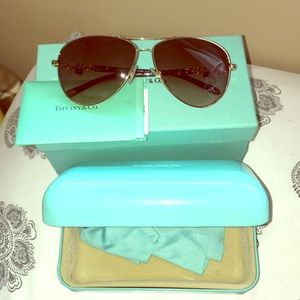 Tiffany "Locks" Aviator Glasses in Havana